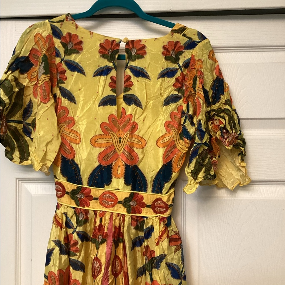 Farm Rio Printed V-Neck Ruffle-Hem Dress-2 - Picture 8 of 12